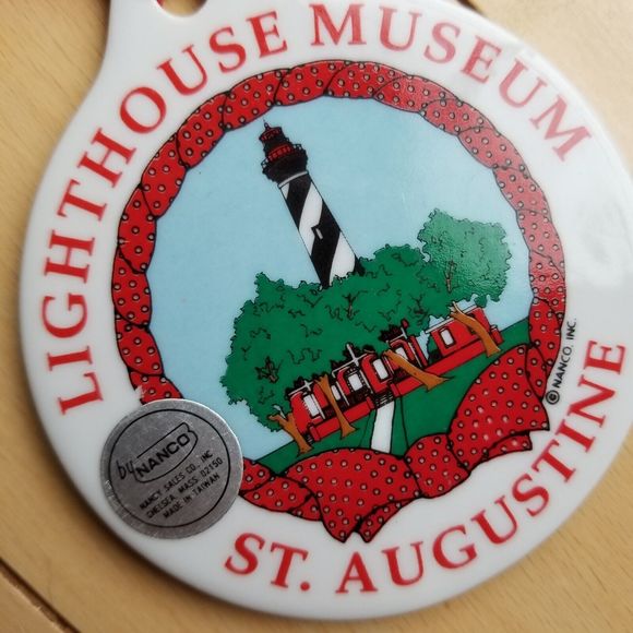 ST. AUGUSTINE Lighthouse Museum Christmas Ornament 2.75" Ceramic Nanco Inc. - Picture 1 of 6